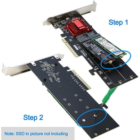 Carte mère PCI-E X8 X16, Double disque, NVME M.2 M KEY SSD, carte