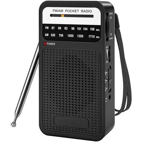 Radio de Poche AM FM, Radio à Transistor avec Haut-Parleur, Prise Casque,  Radio Portable pour
