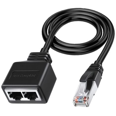 Câble adaptateur répartiteur réseau RJ45 8P8C 1 mâle à 2 femelle Port Lan Ethernet  répartiteur réseau