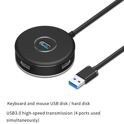 Hub USB Adaptateur Alimenté 4 Ports USB (3.0) à Haute Vitesse