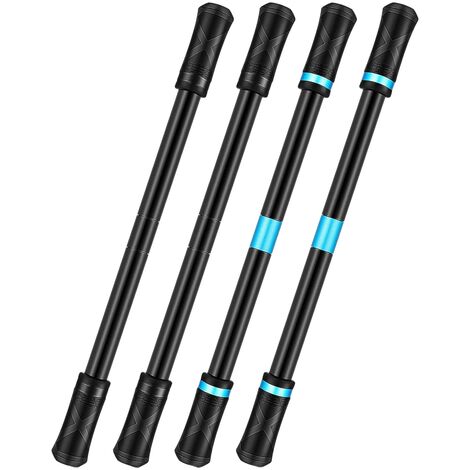 2 Stylos Rotatifs Professionnels - Pen Spinning Antistress, Antidérapant, Équilibré, Noir Mat Sans Recharge