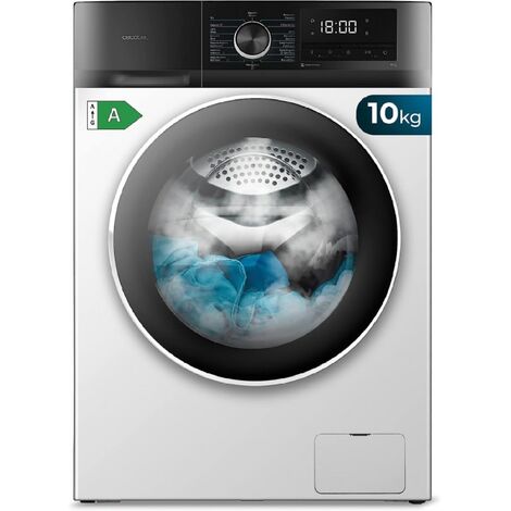 Cecotec Lavadora 10Kg de Carga Frontal Bolero Dresscode 10500 Inverter A. 1950W, 1400 rpm, Motor Inverter Plus, Bajo Consumo, 16 Programas, Lavado con Vapor, Delay Start, Blanca