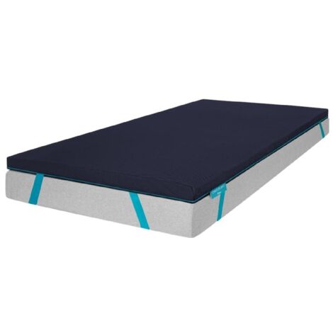 Cecotec Topper Viscoelástico Flow TopSerenity 90x190. Cubrecolchón Sobrecolchón. Viscoelástica 100% de 5 cm de Altura, 4 Correas Elásticas Antideslizantes, Funda Exterior con Cremallera