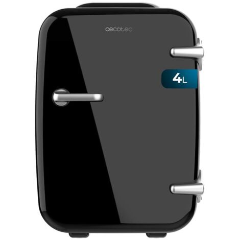 Cecotec Mini Nevera Bolero MiniCooling 4L Habana Black, Funcionamiento 12V-220V, Compatible coche y caravanas, Función enfriamiento y calentamiento, Rango temperatura 5-65º, Transporte fácil