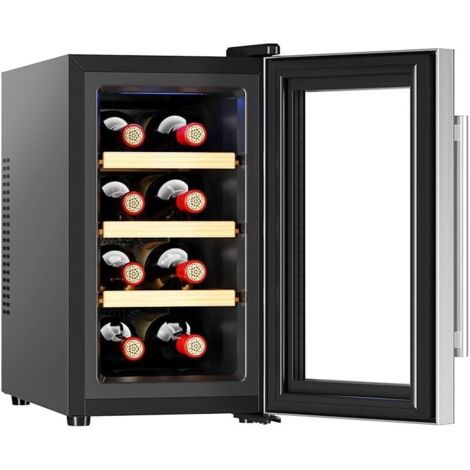 Cecotec Vinoteca 8 Botellas Bolero GrandSommelier 830 CoolWood, Termoeléctrica, Bajo nivel sonoro y alto rendimiento, Temperatura regulable: 8-18ºC, Panel de control táctil, Display, Eco-friendly.
