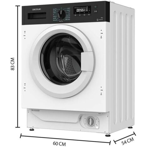 Cecotec Lavadora 8Kg Integrable Bolero DressCode 840 BI Inverter A. 1400RPM Máximas Regulables, 16 Programas, Bajo Consumo, Motor Inverter Plus, SteamMax, Delay Start, Aclarado Extra