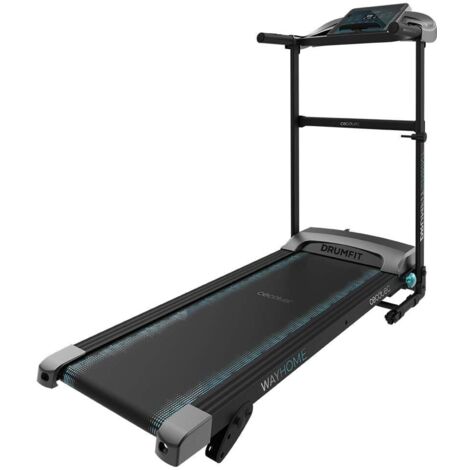 Cecotec Cinta de Correr Plegable DrumFit WayHome 1400 Sprint. 900 W, De 1 a 14 Km/h, 12 Programas Predefinidos, Panel de Control LCD, Superficie de Carrera de 110x40cm, Inclinación Manual