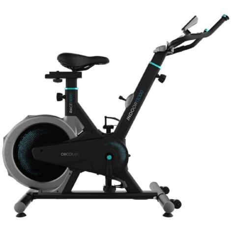 Cecotec Bicicleta Estática Indoor con Volante de Inercia de 13Kg DrumFit Indoor 13000 Race Sprint. Pulsómetro, Pantalla LCD, Soporte Dispositivos, Ruedas, Resistencia por Fricción, Sillín Ajustable (1/5)