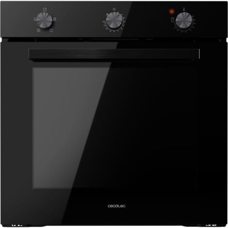Cecotec Horno Integrable Convencional Bolero Hexa C136000 Glass Black Time A. 2800W, 77L, Bajo Consumo, Temporizador, 4 Funciones, Steam Assist, Steam EasyClean, Cooling Fan, Triple Glass, Luz