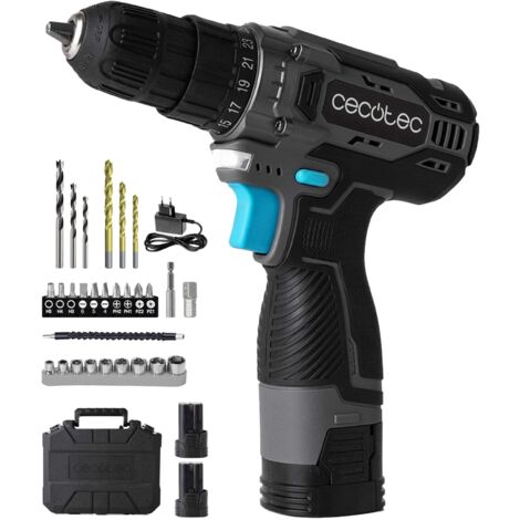 Cecotec Taladro Atornillador a 2 Baterías 16V y 2000mAh PowerForce 1620 Easy Hand. 2 Niveles de Velocidad hasta 1500rpm, Par de Apriete de 38Nm Regulable en 25+1 Niveles, Incluye Maletín y Accesorios