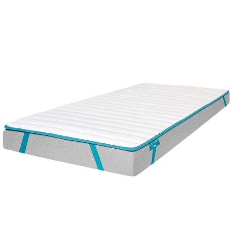 Cecotec Topper Acolchado Flow TopCloud 90x190. Cubrecolchón Sobrecolchón. Espuma Supersuave y Fibra Siliconada de 5 cm de Altura, 4 Correas Elásticas Antideslizantes para una Mejor Sujeción (1/5)