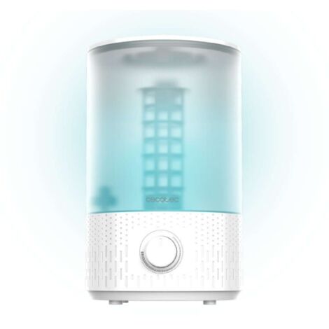 Cecotec Humidificador de Agua Breezecare 2500 Light. 27W, Humidificación Máxima 250ml/h, Depósito de 2,5L, Rueda de Control, Luz LED, Uso Seguro y Saludable, Cobertura hasta 30m²