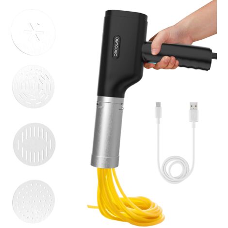 Cecotec Máquina para hacer Pasta y Churros Inalámbrica Fun EasyPasta. 40W, Capacidad 200gr, 3 Discos Incluidos