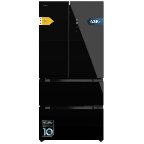 Cecotec Frigoríficos puerta francesa Bolero CoolMarket FD 436 Black Glass E