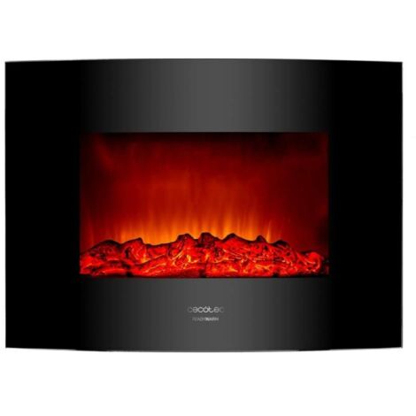 Cecotec Chimenea Eléctrica Decorativa 22î con Mando a Distancia Ready Warm 2210 Curved Flames. Máxima Potencia 2000W, 2 Intens