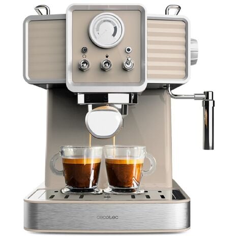 Cecotec Cafetera Express Power Espresso 20 Tradizionale Light Beige. 1350  W, Espresso y Cappucicno, 20 Bares