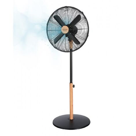 Cecotec Ventilador de Pie EnergySilence 600 Woodstyle. 50 W, Acabado en Madera, Diámetro 16" con 4 Aspas, 3 Velocidades