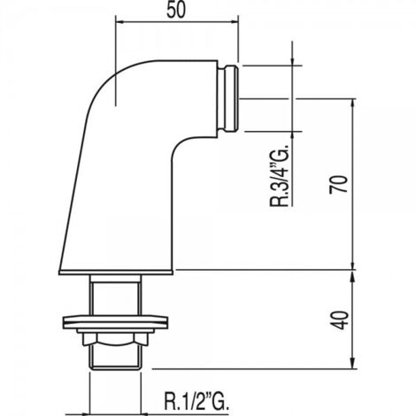 Codo Adaptador Baño CR 2UDS 134870 Tres (1/2)