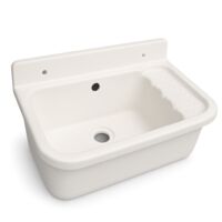 Évier en résine polypropylène pour buanderie – Dimensions 59 x 39 cm – Résistant aux chocs et à l'humidité – Installation facile avec kit inclus – Gresinex