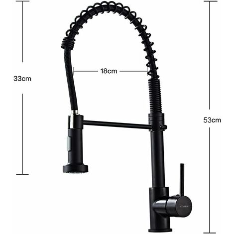 Robinet Cuisine avec Douchette Pivotant à 360° STANEW Robinet Cuisine à Ressort 2 Modes de Pulvérisation