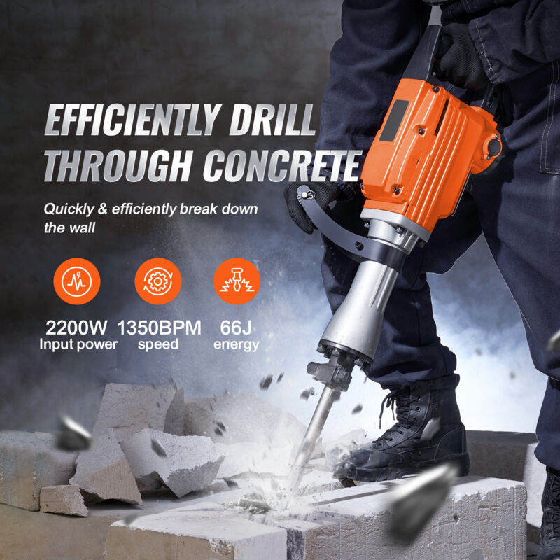 Marteau Perforateur Robuste Pour Carrelage, Maçonnerie, Béton, Brique, Pierre (tige SDS Plus, Burin Plat, 14 Mm X 250 Mm