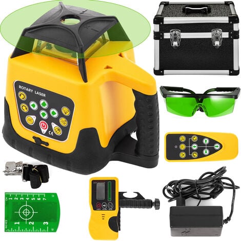 VEVOR Niveau Laser Autonivelant Balayage Rotative a 360° Laser Ligne Verticale Horizontale Module Laser Rotatif Auto-Alignement Precision ±20" Faisceau Vert Distance de Travail 500m Construction Jaune