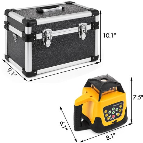 VEVOR Niveau Laser Autonivelant Balayage Rotative a 360° Laser Ligne Verticale Horizontale Module Laser Rotatif Auto-Alignement Precision ±20" Faisceau Vert Distance de Travail 500m Construction Jaune