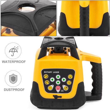 VEVOR Niveau Laser Autonivelant Balayage Rotative a 360° Laser Ligne Verticale Horizontale Module Laser Rotatif Auto-Alignement Precision ±20" Faisceau Vert Distance de Travail 500m Construction Jaune