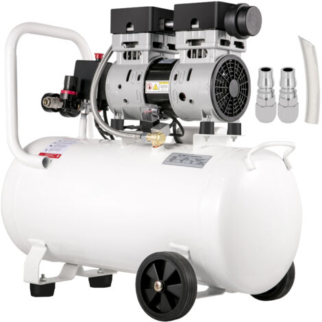 Mophorn – Compresseur d'air 50 L ultra silencieux 750 W – Pression max 8 bars – Réservoir acier sans huile – Portable pour outils pneumatiques