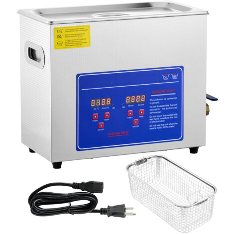Mophorn – Nettoyeur à ultrasons 6L – Fréquence 40kHz – Puissance 180W – Chauffage 300W pour nettoyage bijoux, lunettes, montres, pièces