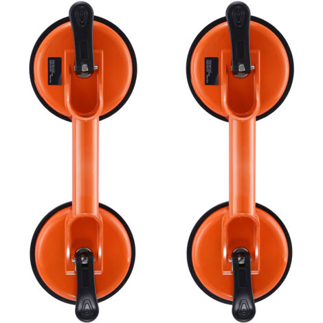 Mophorn Ventouse en verre , 4,7 po, lot de 2, capacité de 330 lb, robuste avec poignée en aluminium, élévateur industriel pour verre, granit, carrelage, métal, bois