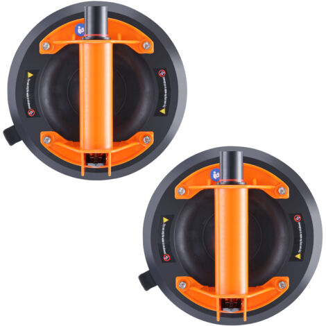 Mophorn   Ventouse en verre , 8 po, lot de 2, capacité de 615 lb, aspiration sous vide avec poignée en acier et boîte de transport, outil robuste pour verre, granit, carrelage, métal, bois