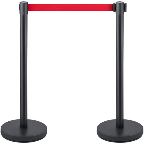 Ensemble de poteaux de contrôle des foules Mophorn, 6 pièces avec ceinture rouge de 6,6 pieds