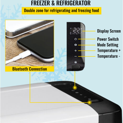 Réfrigérateur Voiture 12V/24V VEVOR - 22L - Portable Et Efficace Pour Voyages