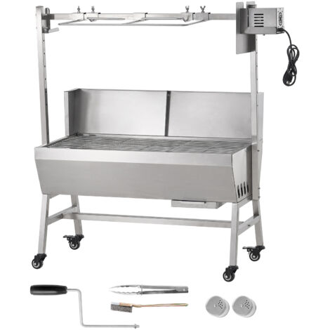 Mophorn – Barbecue à rôtisserie 35 pouces – Capacité 90 lb – Moteur électrique 42 W – Acier inoxydable – Pour cuisson sur charbon de bois