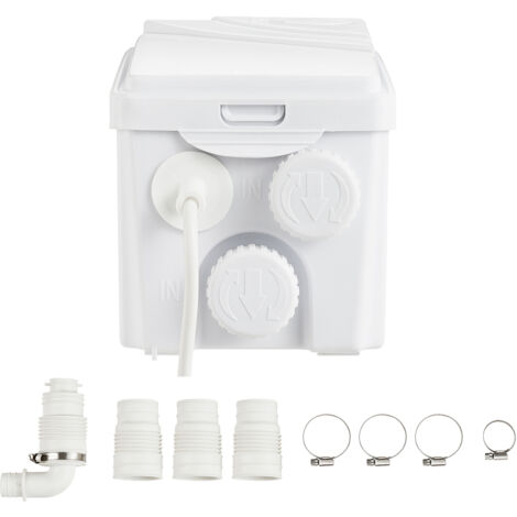 Mophorn – Pompe de macération 350 W – Débit 6000 l/h – Hauteur de refoulement 7 m – 3 entrées pour évier, douche, baignoire – Moteur en cuivre