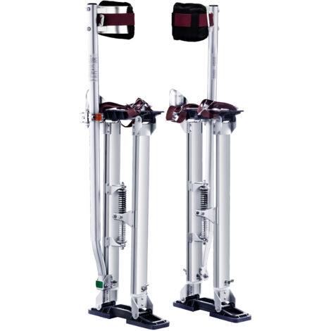 Mophorn Échasses réglables pour cloisons sèches24''-40'' en aluminium avec genouillères, antidérapantes pour la peinture et le ruban adhésif, argent