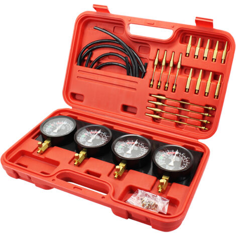 Mophorn – Outil de synchronisation de carburateur à vide – 4 jauges de précision – Accessoires pour motos et équipements – Mallette de transport incluse
