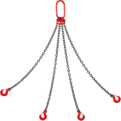 Mophorn – Élingue à chaîne 2 m x 8 mm – Capacité 4 t – Acier G80 avec crochets autobloquants – Résistante aux hautes températures