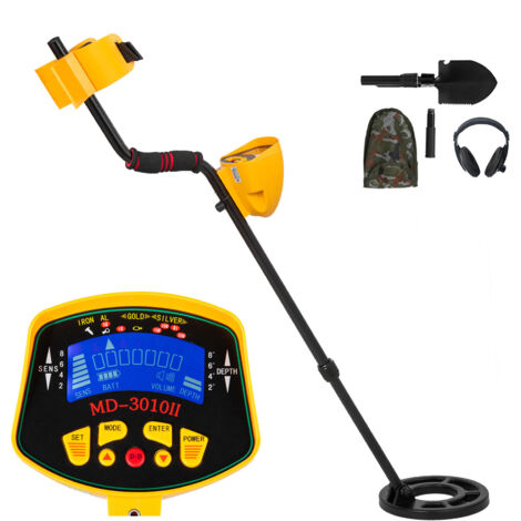 Mophorn Metal Detector 3010 Waterproof High Accuracy LCD Display Underground Detector for Adults and Children Yellow (Détecteur de métaux 3010 étanche à l'eau et à affichage LCD de haute précision