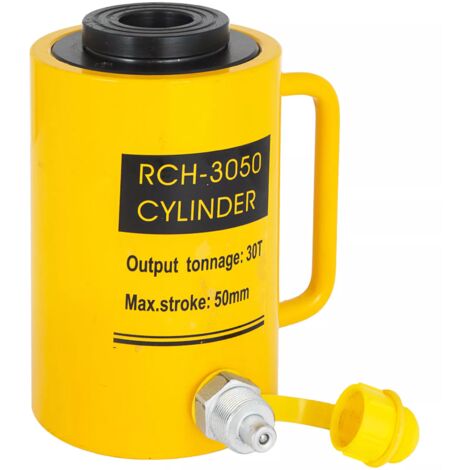 Mophorn – Vérin hydraulique creux 30T 66000LBS 50mm – Capacité de levage élevée – Tête à connexion rapide – Construction métallique durable