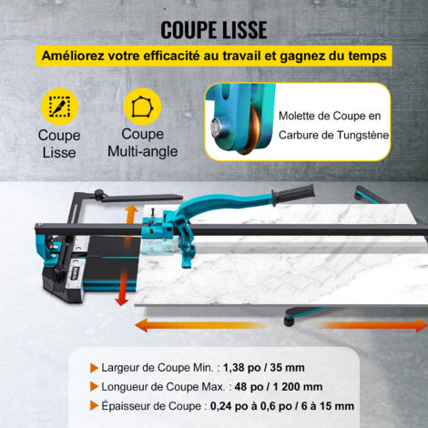 Coupe-carrelage Manuel Portable – Coupe Jusqu’à 12 Mm, Longueur 2,8 M, 3 Lames - 12