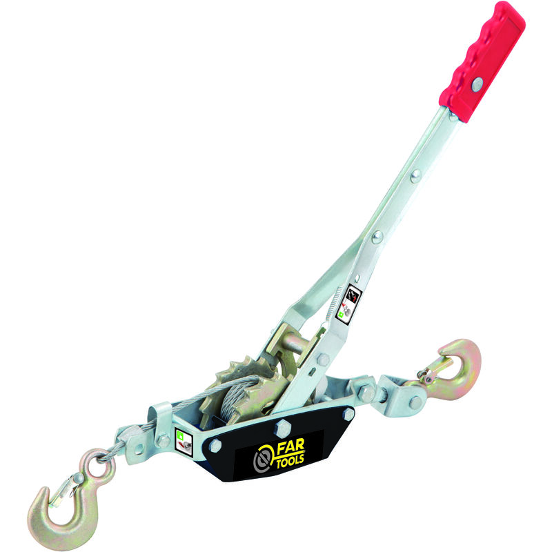 WilTec Treuil Manuel 900kg - Câble 10m - Rapport 4:1/8:1 - Pour Bateau Voiture Jardin - Galvanisé