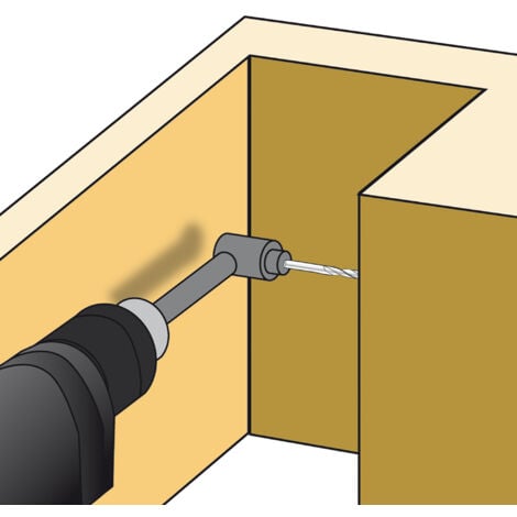 Adaptateur pour perçage vissage angulaire 90°, mandrin 10mm auto-serrant