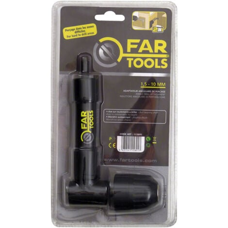 Adaptateur pour perçage vissage angulaire 90°, mandrin 10mm auto-serrant