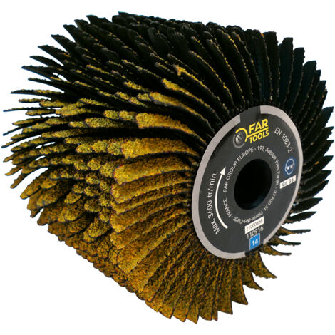 Fartools – Brosse à lanières abrasives A36 Ø 120 mm L 100 mm – Pour ponçage surfaces incurvées bois – SKU 110916 (1/5)