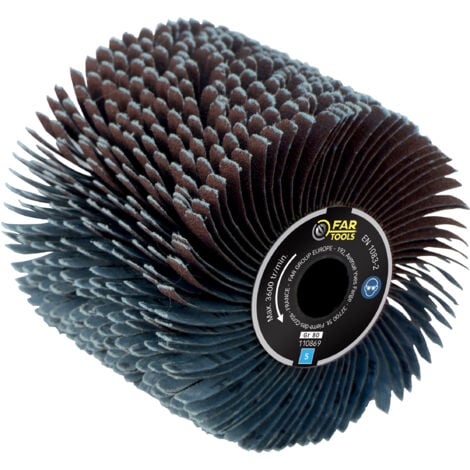 Brosse à lanières abrasives grain80 Ø120mm/L100mm