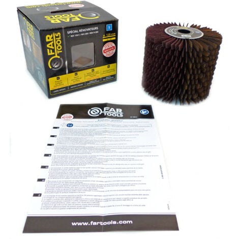 Brosse à lanières abrasives grain80 Ø120mm/L100mm