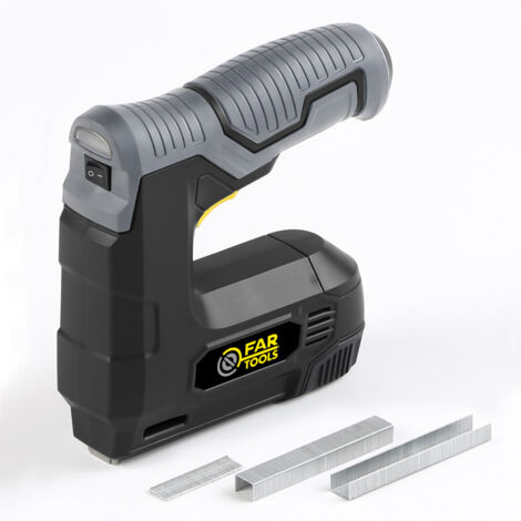 Fartools – Agrafeuse électroportative 3,6V – 30 coups/min – Clous 10mm et agrafes 12mm – Capteur de pression et poignée ergonomique – Charge micro USB