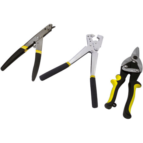 Fartools – Kit de pince du plaquiste – Cisaille, grignoteuse et sertisseuse – Pour plaques de plâtre – Trousse de rangement incluse